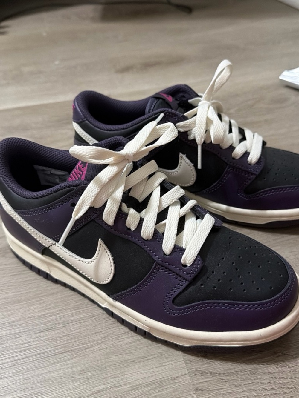 Nike Women's Dunk Low in Purple, Black & White